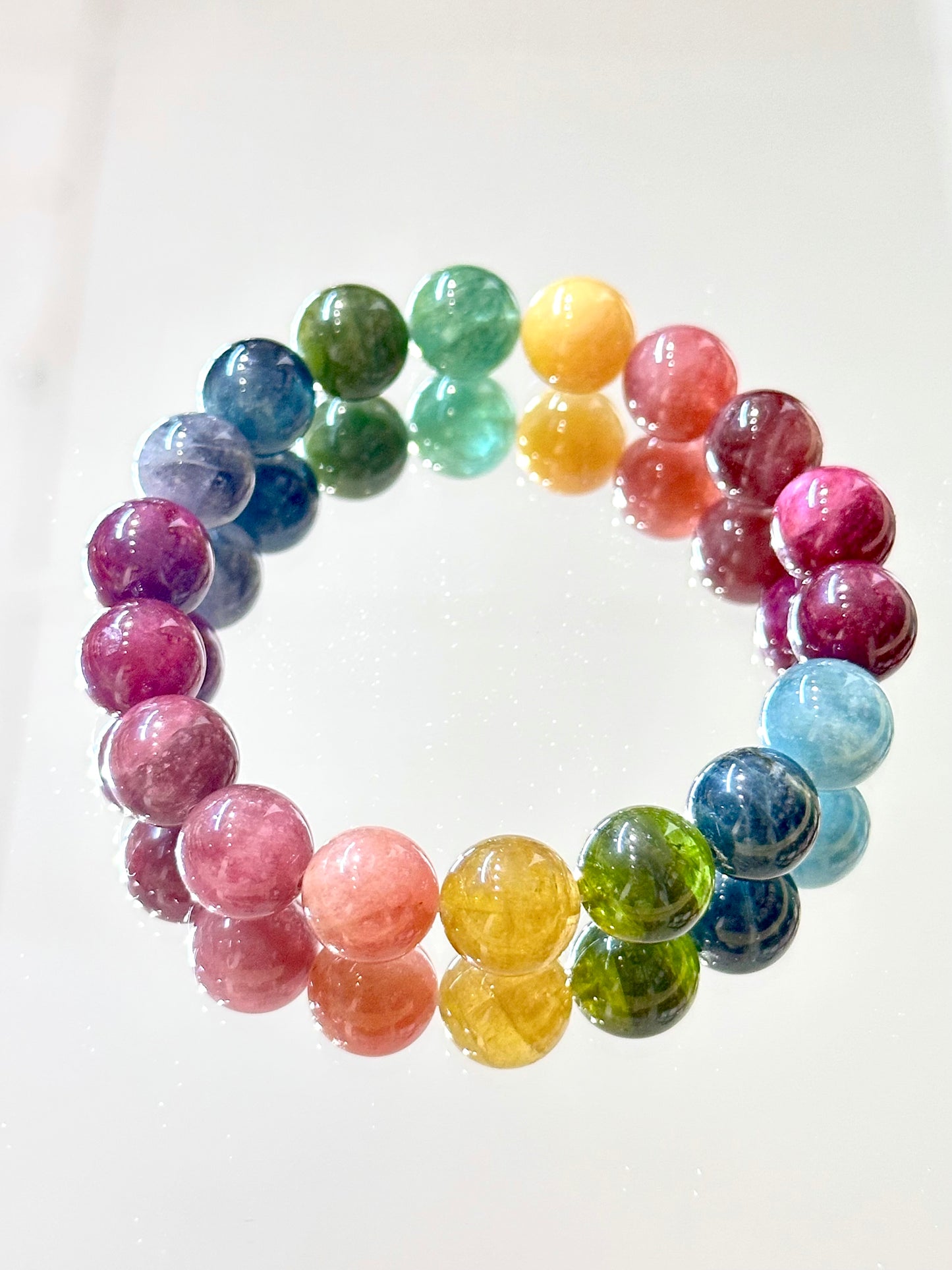11mm Multi-Color Tourmaline Bracelet | Chakra Healing Crystal Jewelry – XYD PLUS Canberra
