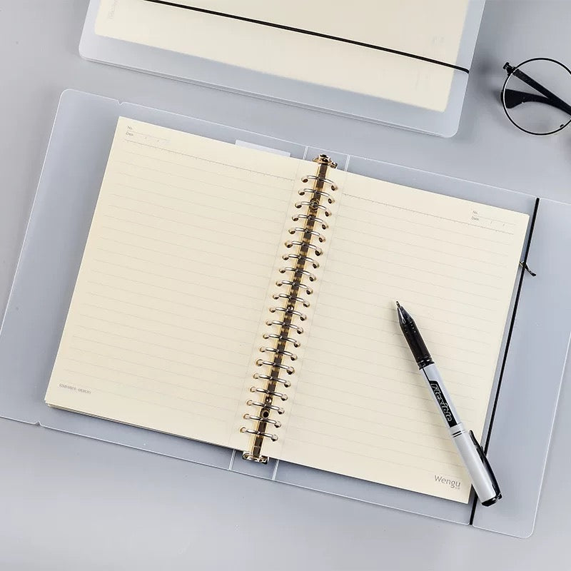 A5 20-Ring Transparent Binder with Elastic Closure – Refill Not Included