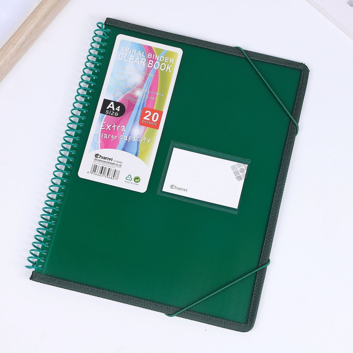 A4 Spiral Binder Clear Book – 20 Pockets | Extra Large Capacity Document Folder