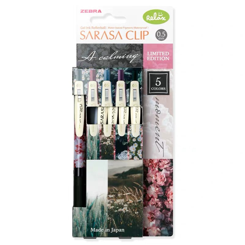 ZEBRA JJ15 Limited Edition Flower Retro Color Gel Pen Set β 0.5mm Ink Matches Barrel