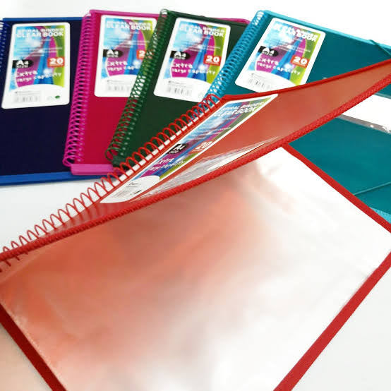 A4 Spiral Binder Clear Book – 20 Pockets | Extra Large Capacity Document Folder