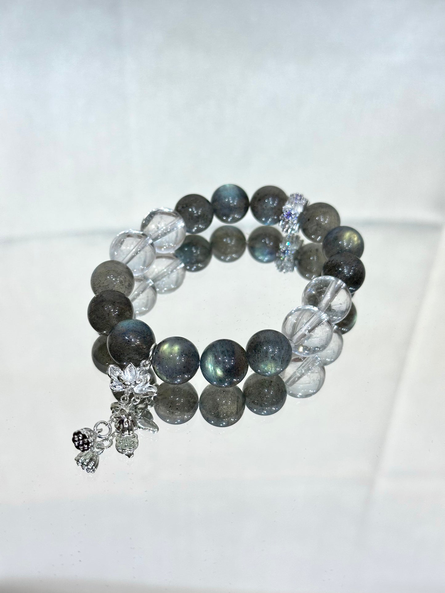 Mystic Moonlight Bracelet – Labradorite & Clear Quartz