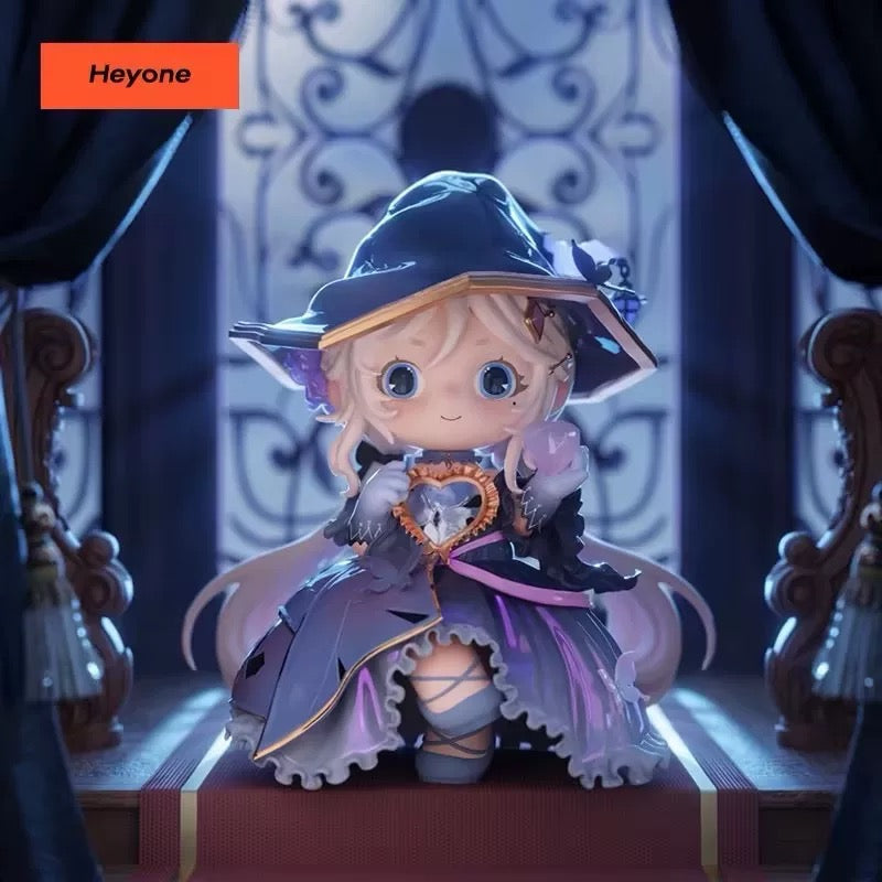 Heyone Saving Miss Joy Miss Joy dark witch elf figure purple hat heart locket fantasy blind box