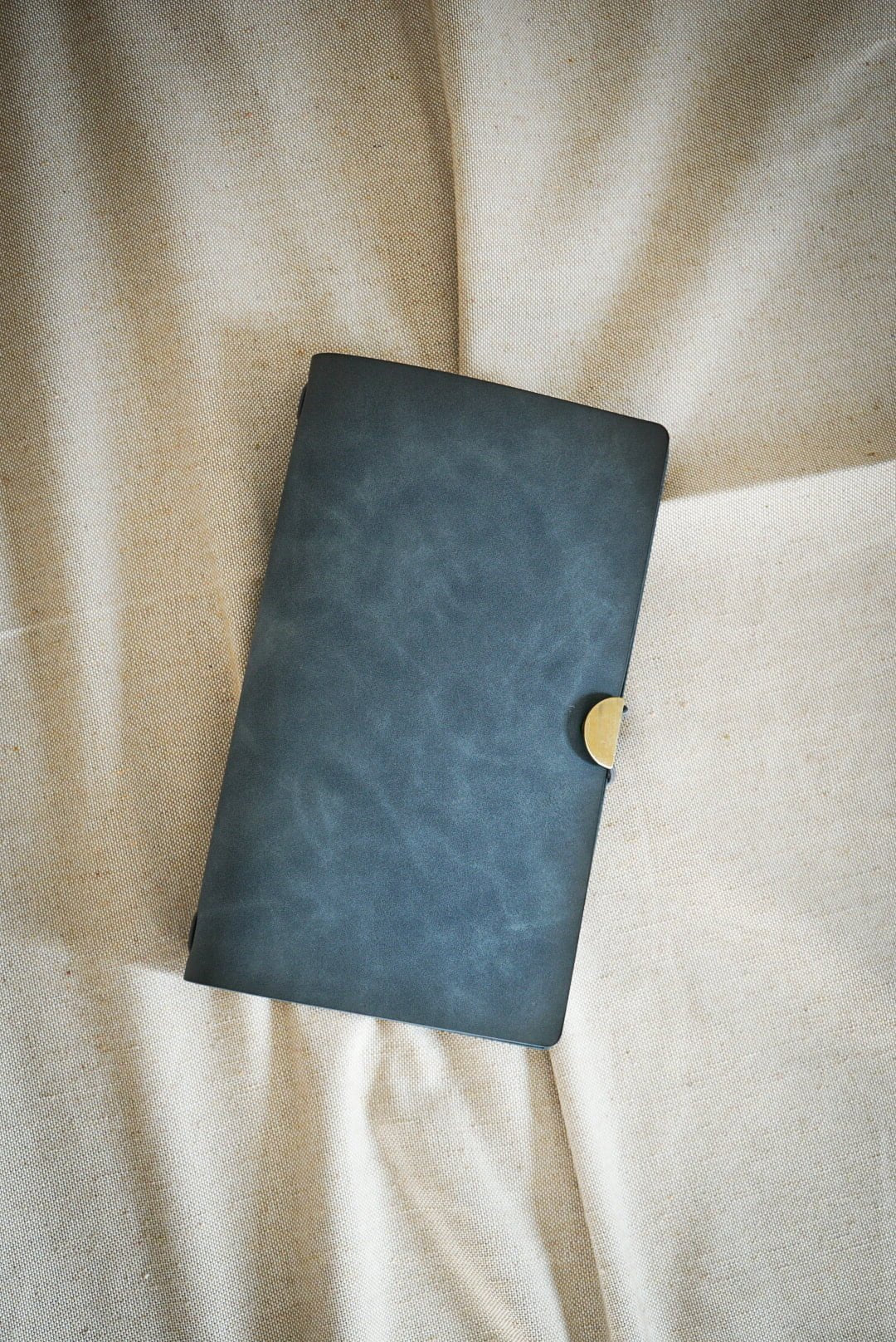 A6 Leather Strap Binder Notebook - Navy Blue image