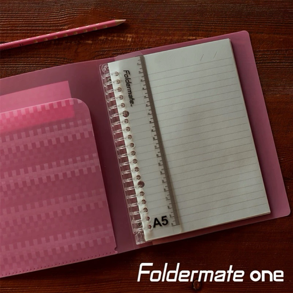 FoldermateOne B5 Loose-Leaf Notebook with Bookmark Ruler