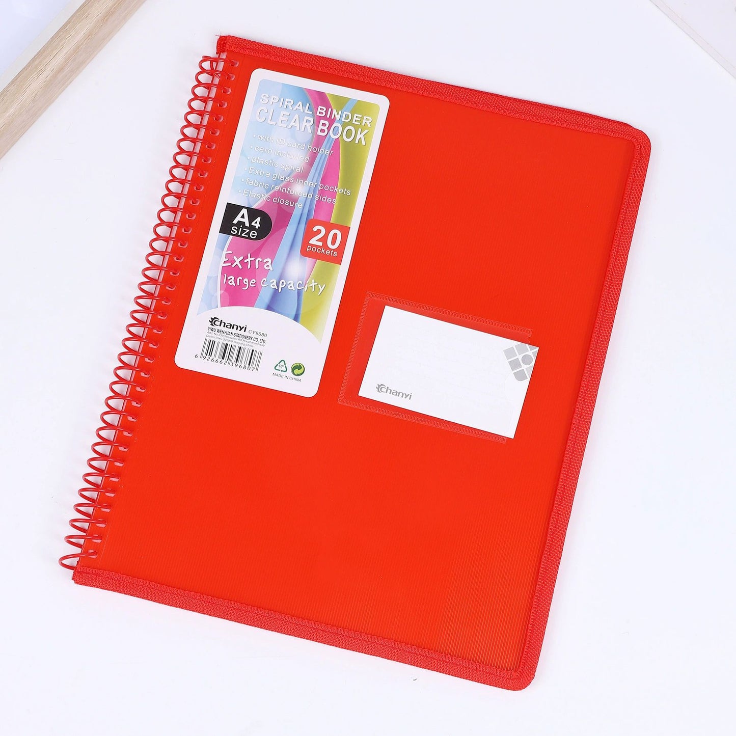 A4 Spiral Binder Clear Book – 20 Pockets | Extra Large Capacity Document Folder