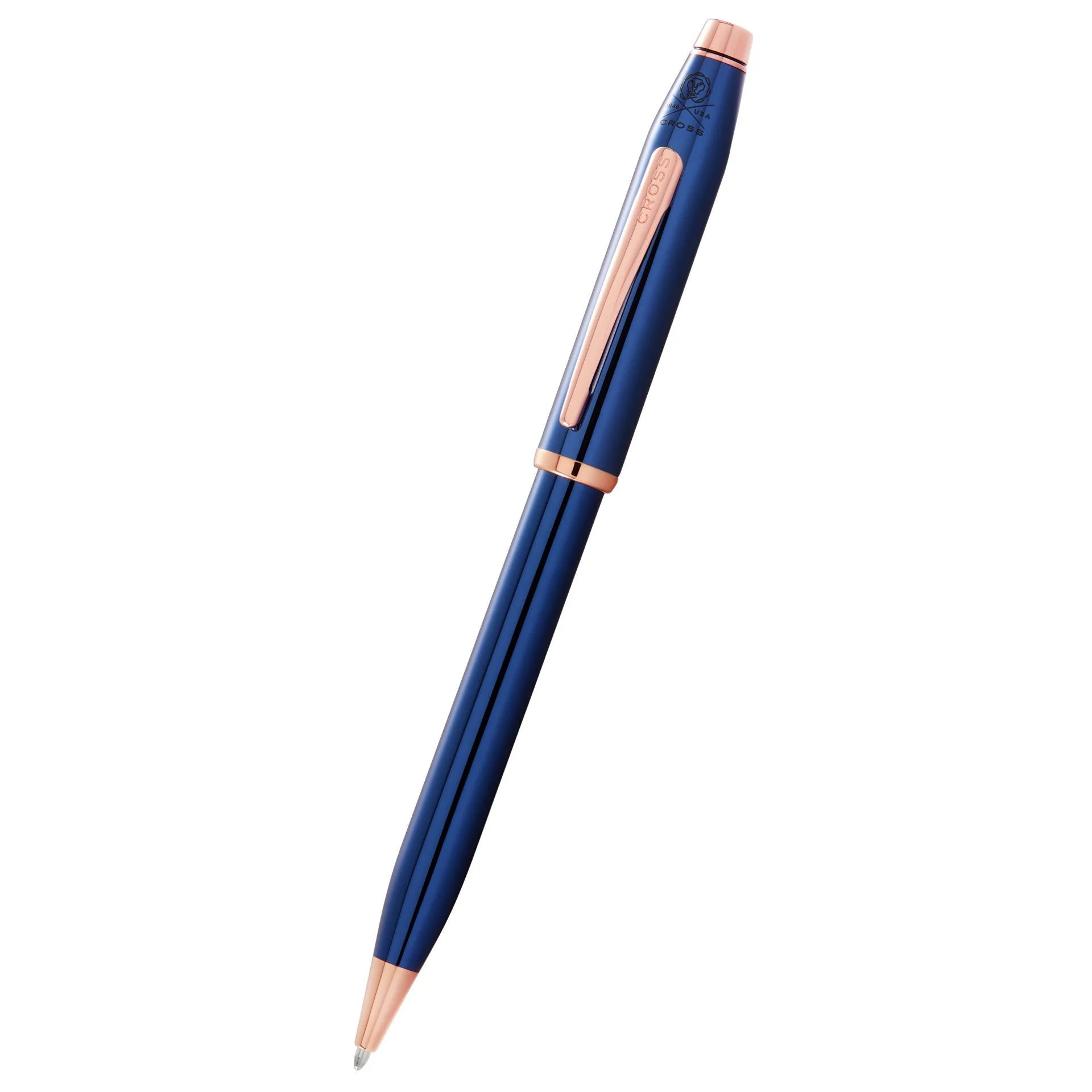 CROSS CENTURY II T/L BLUE LACQ & ROSE GOLD BP — view 5 | luxury writing pen | XYD PLUS
