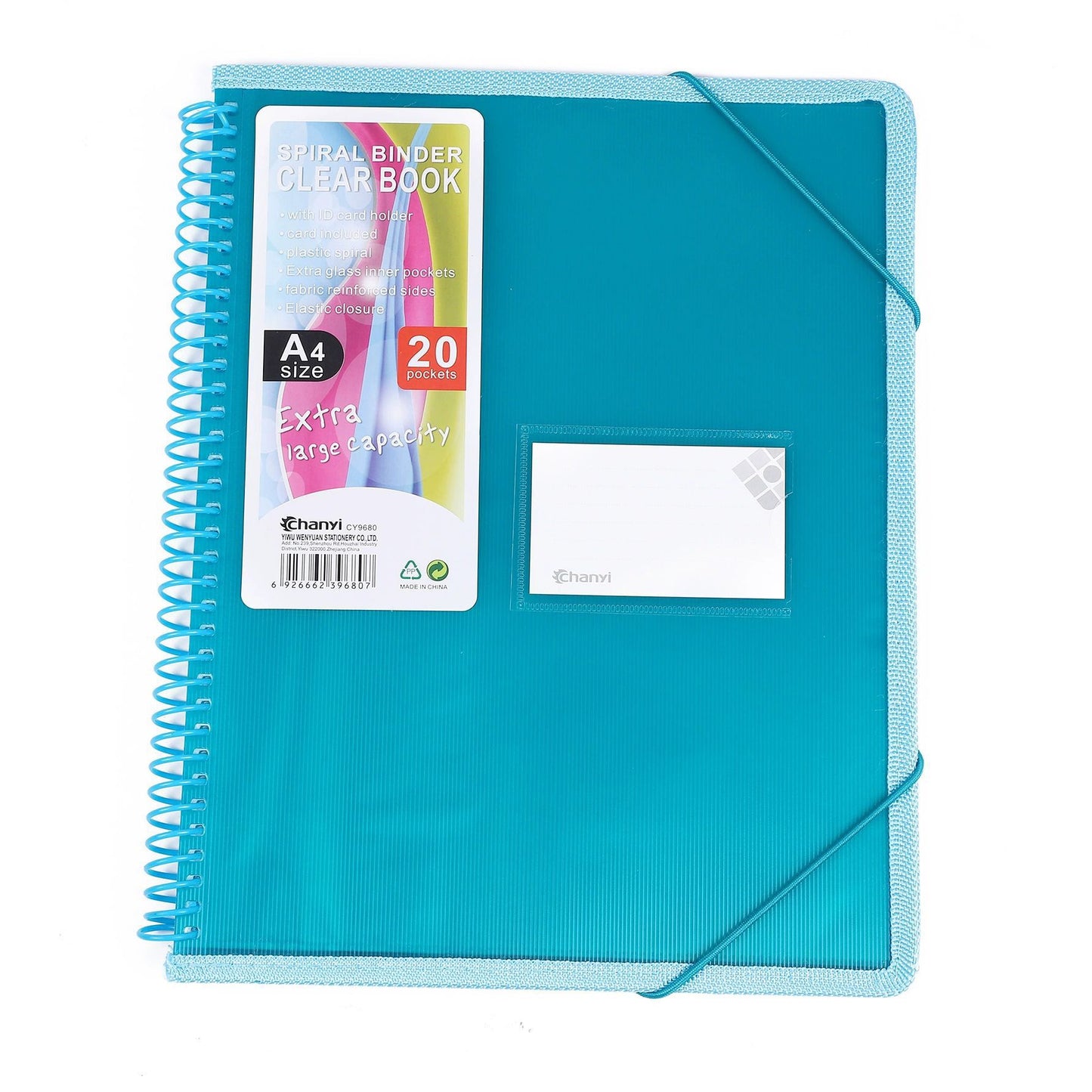 A4 Spiral Binder Clear Book – 20 Pockets | Extra Large Capacity Document Folder