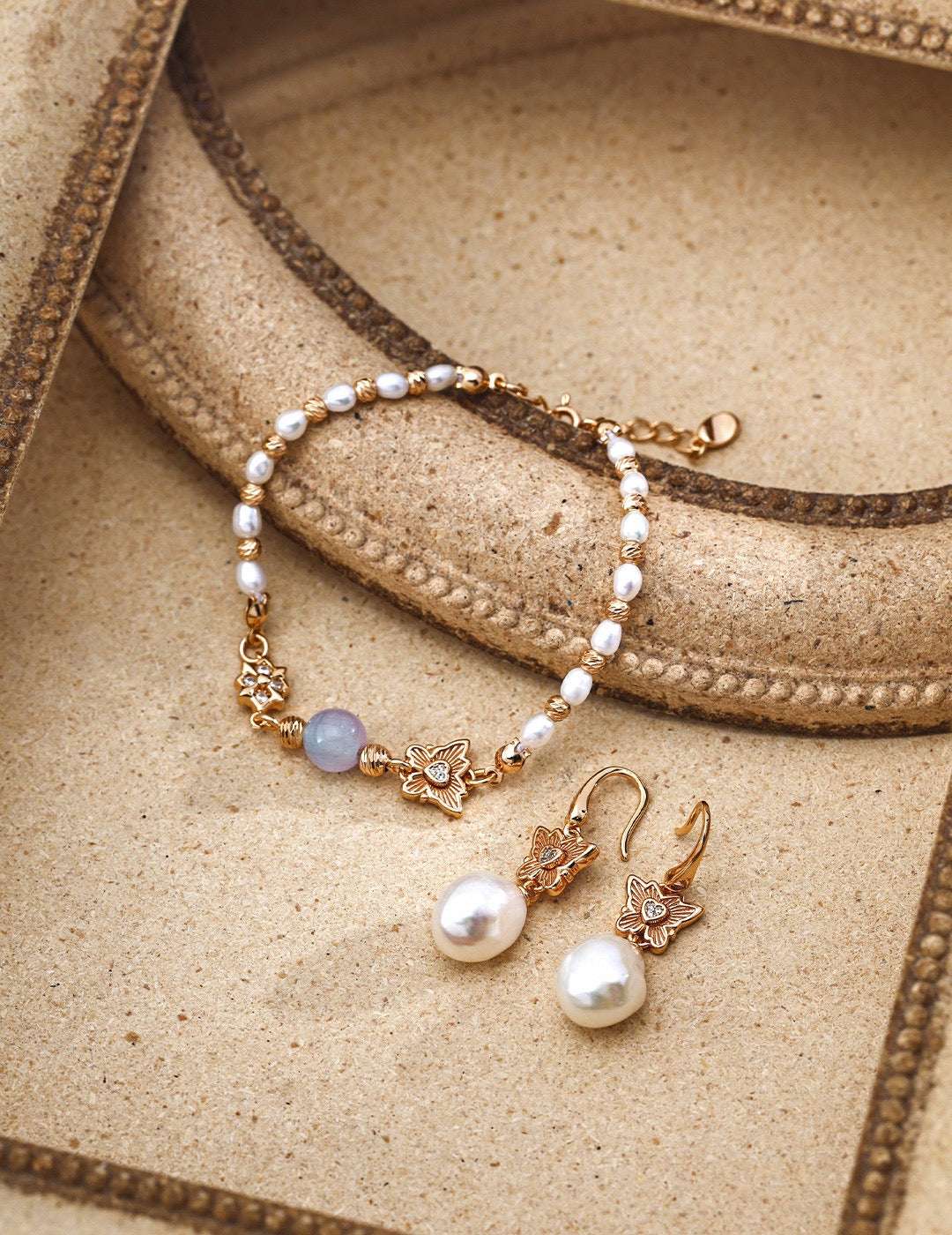 Dancing Butterfly & Starry Pearl Earrings in S925 Silver - TAMO Jewellery