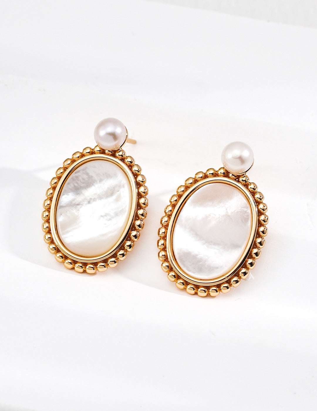 Vintage Romance｜S925 Silver Pearl & Mother-of-Pearl Earrings - TAMO Jewellery