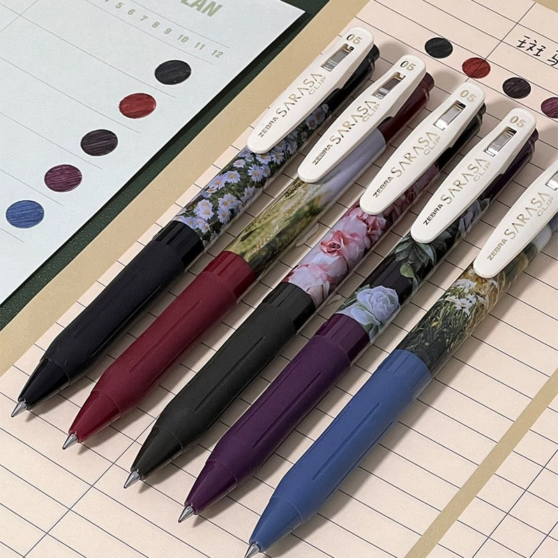 ZEBRA JJ15 Limited Edition Flower Retro Color Gel Pen Set – 0.5mm Ink Matches Barrel