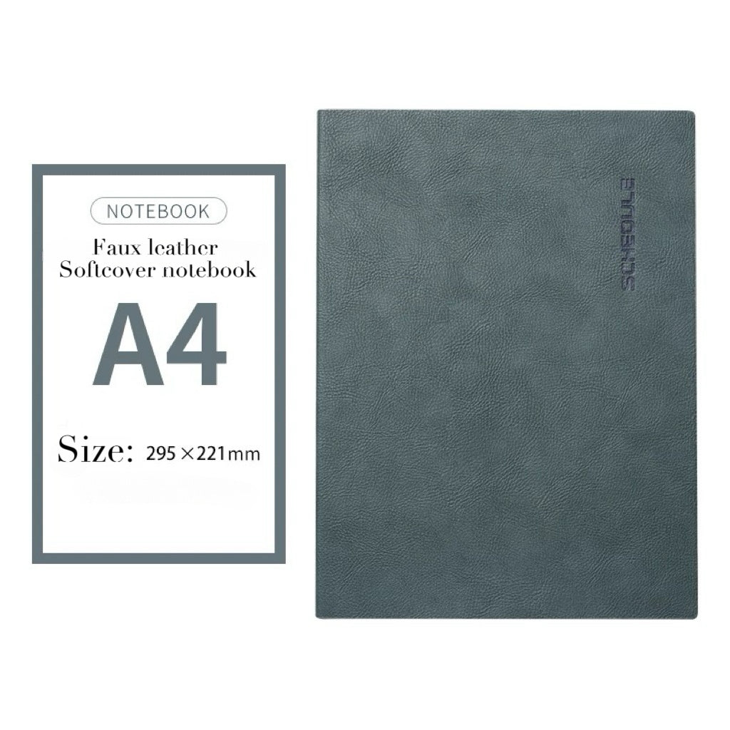 A4 Faux Leather Softcover Notebook- Schedule series with lines
