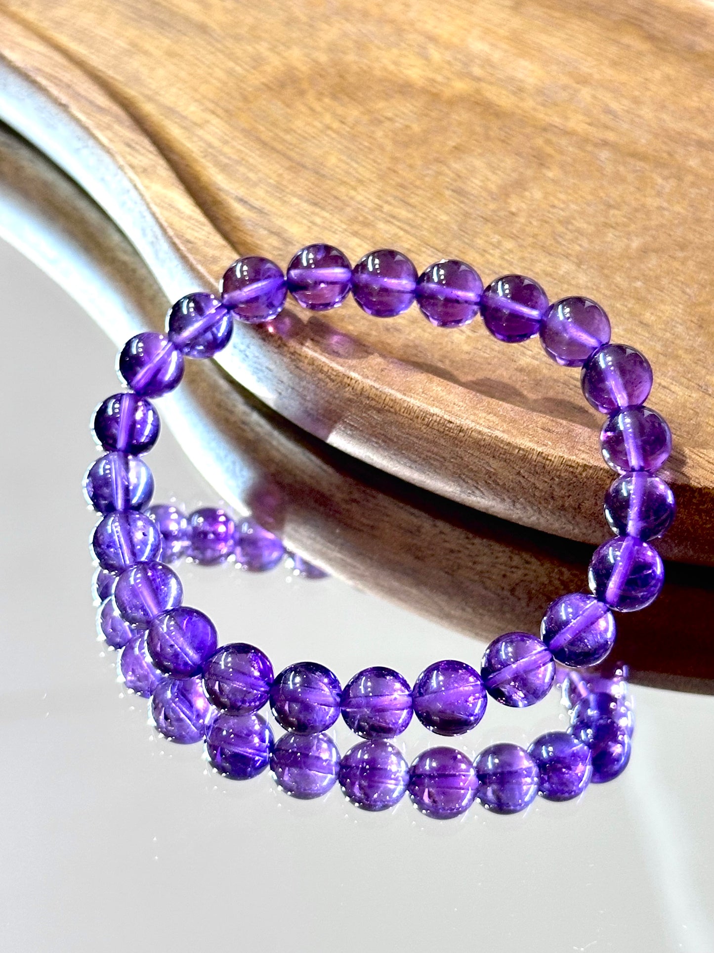 Premium Uruguayan Amethyst Crystal beaded Bracelet handmade jewelry crystal
