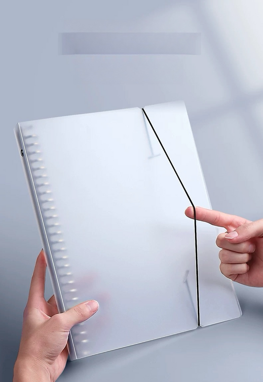 A5 20-Ring Transparent Binder with Elastic Closure – Refill Not Included