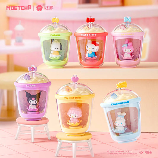 MOETCH × Sanrio Milk Tea Cup Light-Up Blind Box Figure — Hello Kitty / Kuromi / Cinnamoroll / My Melody / Pochacco / My Sweet Piano