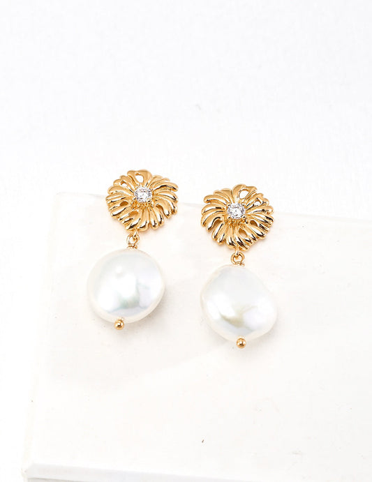 Classic Collection|S925 Silver Pearl & Zircon Earrings - TAMO Jewellery