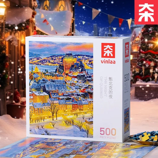 Night of Quebec – 500 Piece Jigsaw Puzzle for Adults | HD Artwork, Eco-Friendly Materials