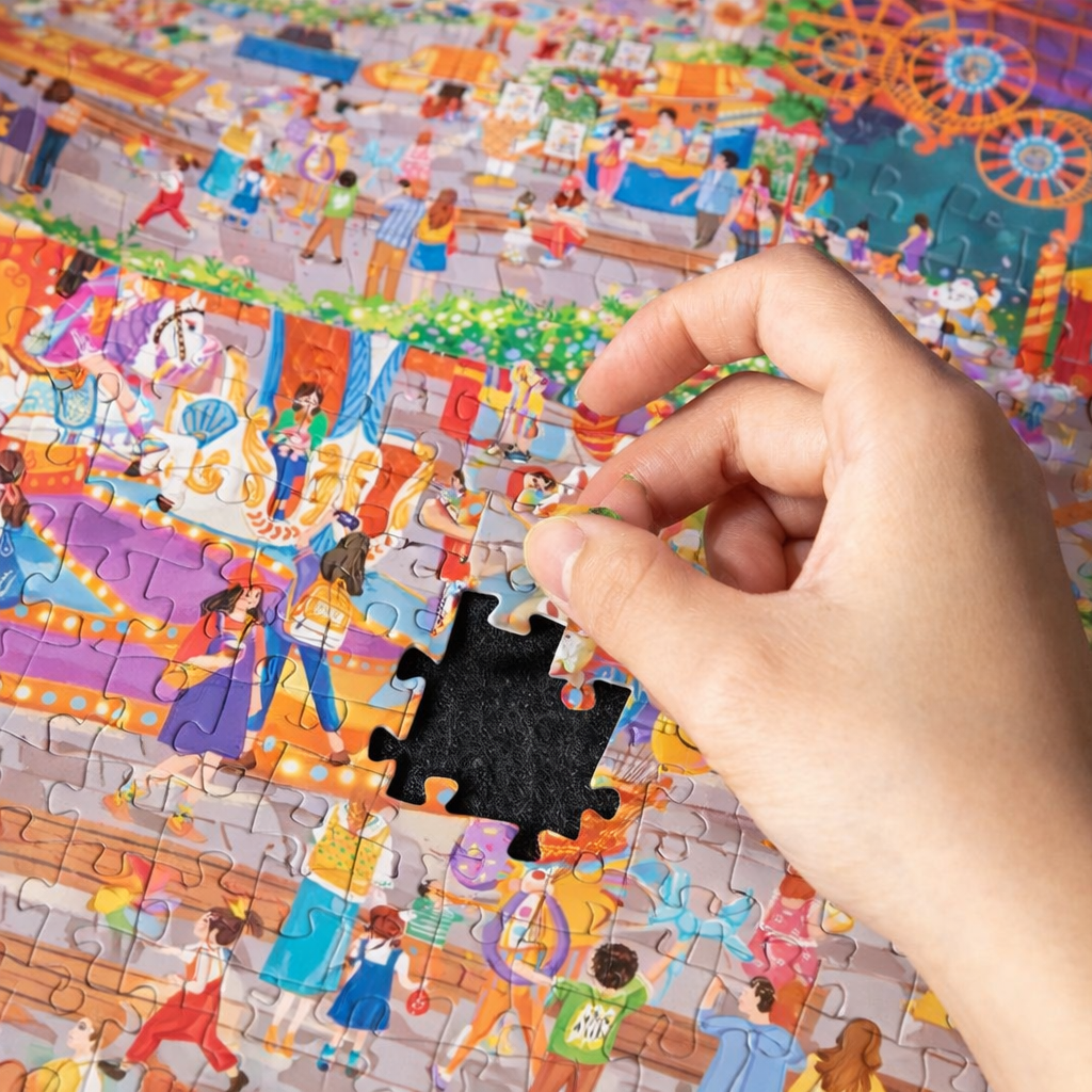 “Fireworks Garden Party” 1000 Piece Jigsaw Puzzle for Adults – Vibrant Night Carnival Scene | High Difficulty Illustrated Puzzle | Birthday Gift