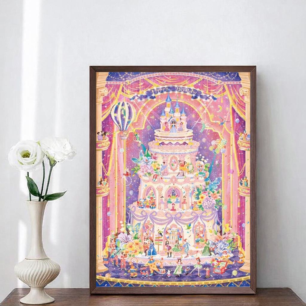 “Huge Birthday Party” 1000 Piece Jigsaw Puzzle for Adults & Teens – Magical Princess Cake & Fairy Tale Stage Scene | Fantasy Illustration | Best Birthday Gift