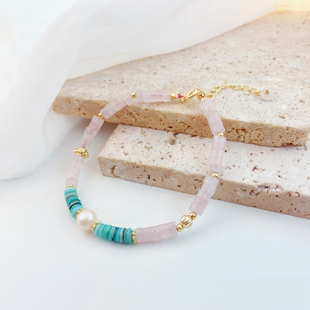 Lumiara Jewellery: Dreamy Loop Rose Quartz Bracelet