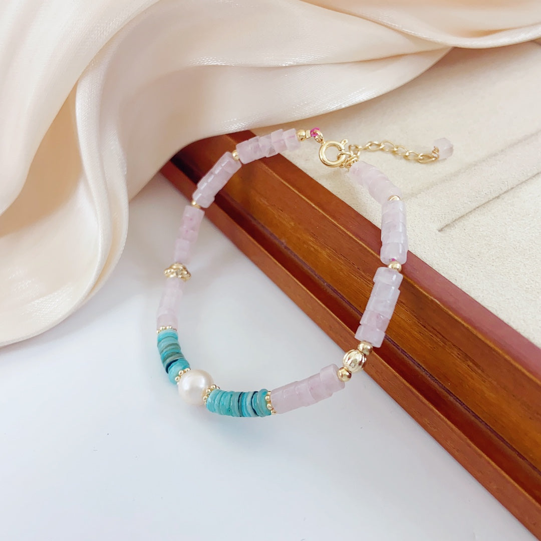 Lumiara Jewellery: Dreamy Loop Rose Quartz Bracelet