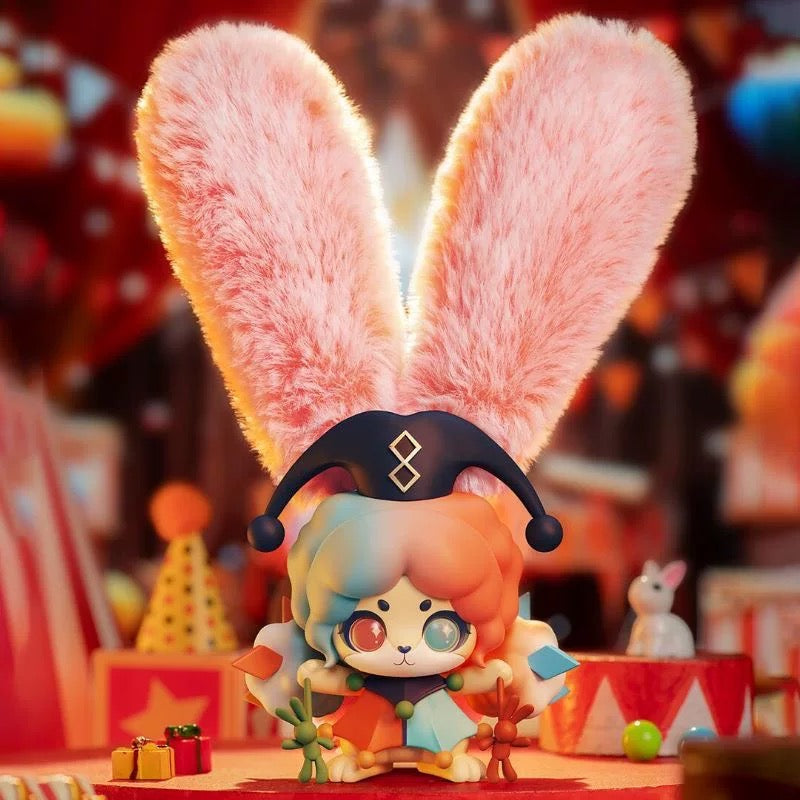 Cup Rabbits Inner Desires The Star circus jester blind box figure pink fluffy ears