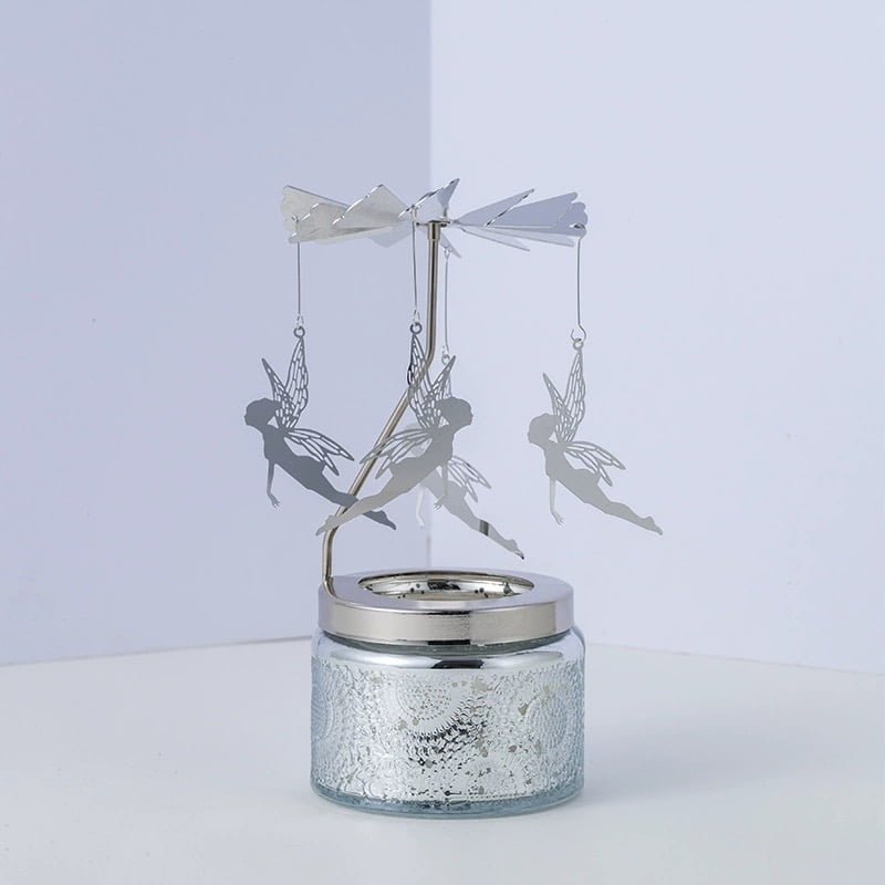 Blossom Windmill Embossed Soy Wax Candle - Silver: Lemon Verbena, Fairy image