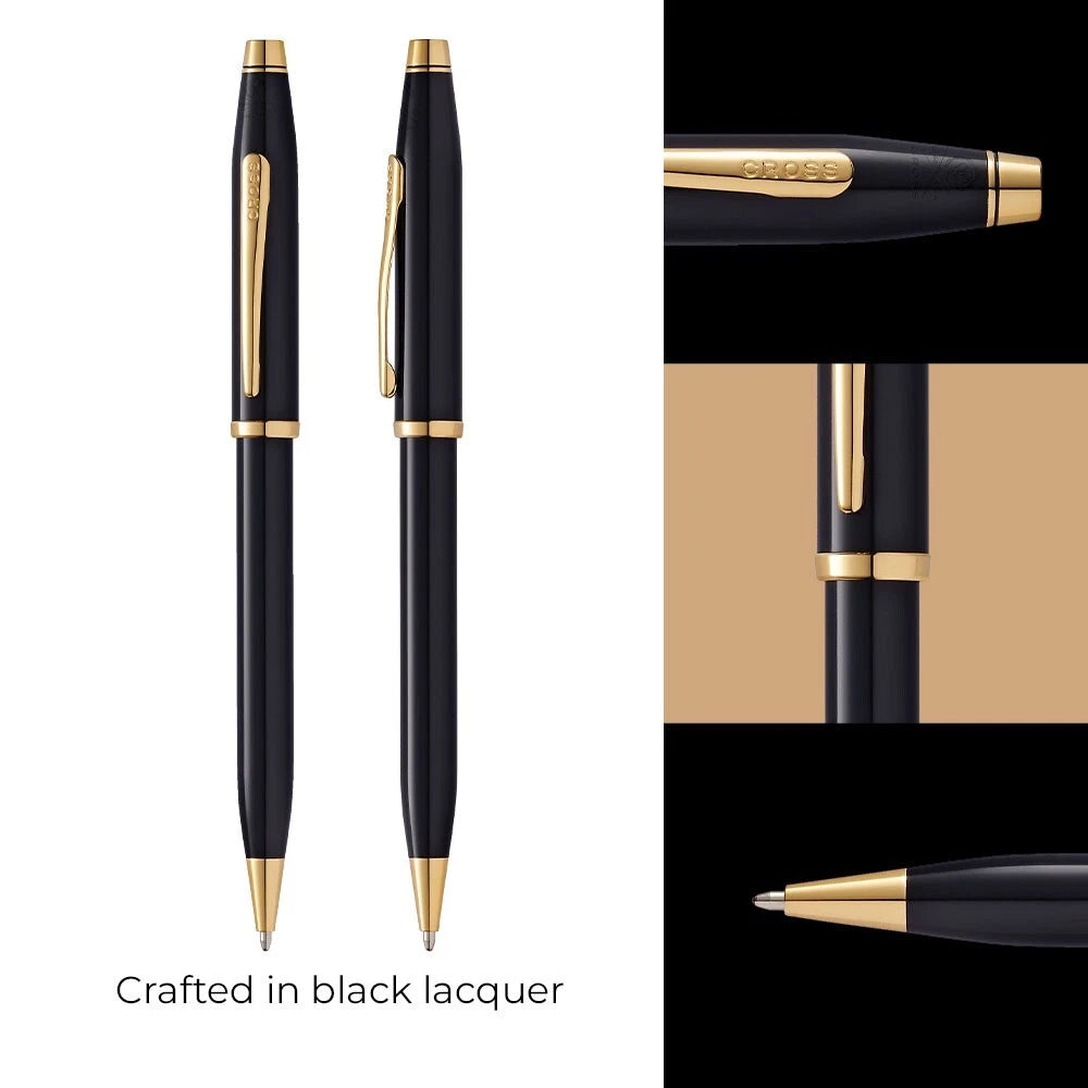 Cross Century II Ballpoint Pen | Black Lacquer & 23ct Gold… — lifestyle | luxury pen gift Canberra