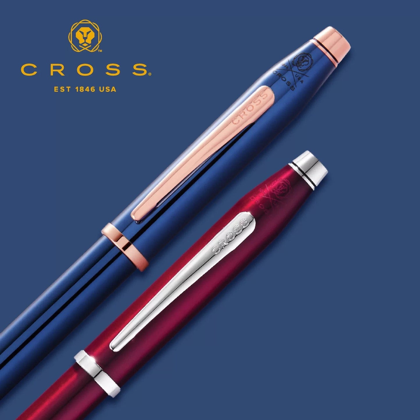 CROSS CENTURY II T/L BLUE LACQ & ROSE GOLD BP — view 4 | luxury writing pen | XYD PLUS