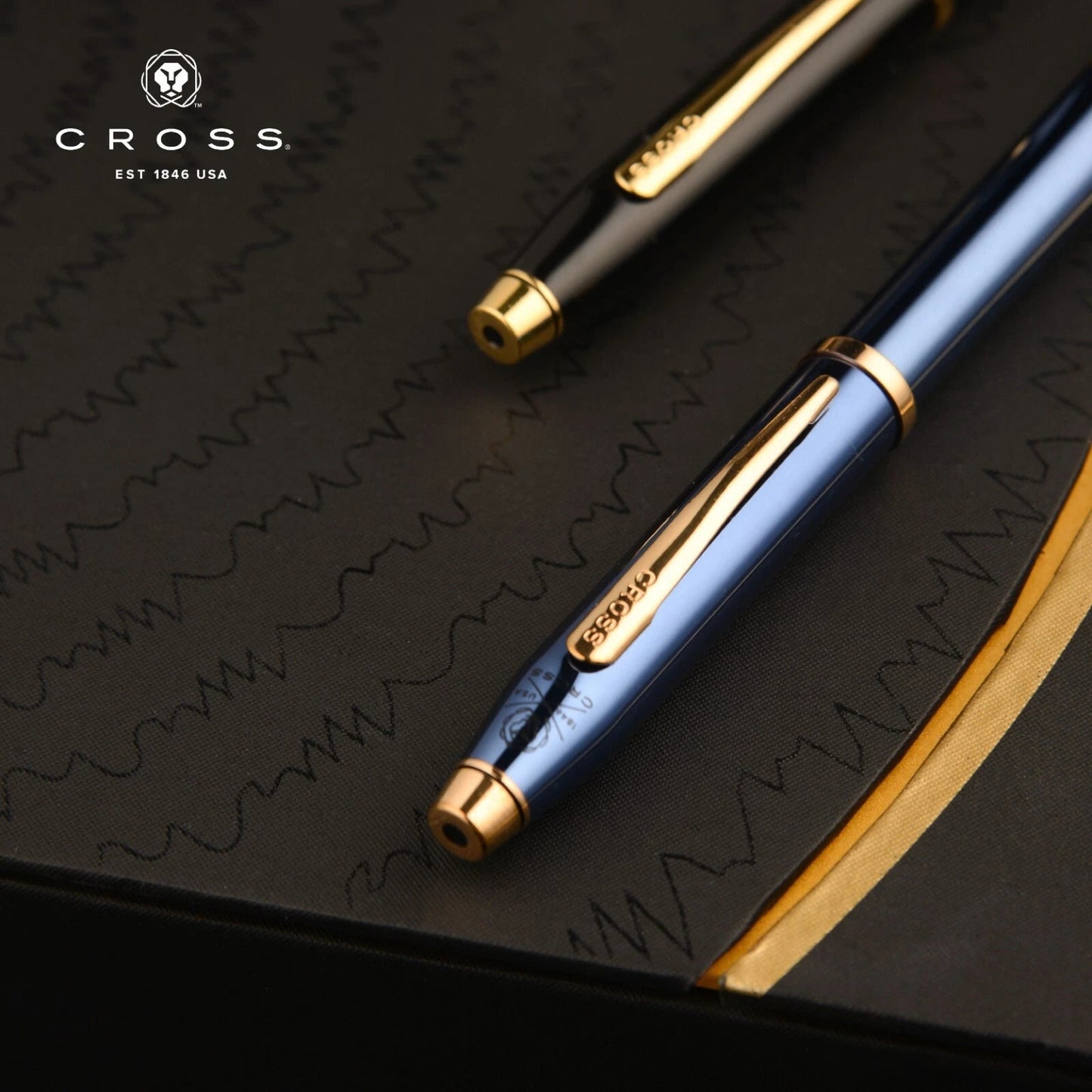 Cross Century II Rollerball Pen | Blue Lacquer & Rose Gold… — view 3 | luxury pen | XYD PLUS