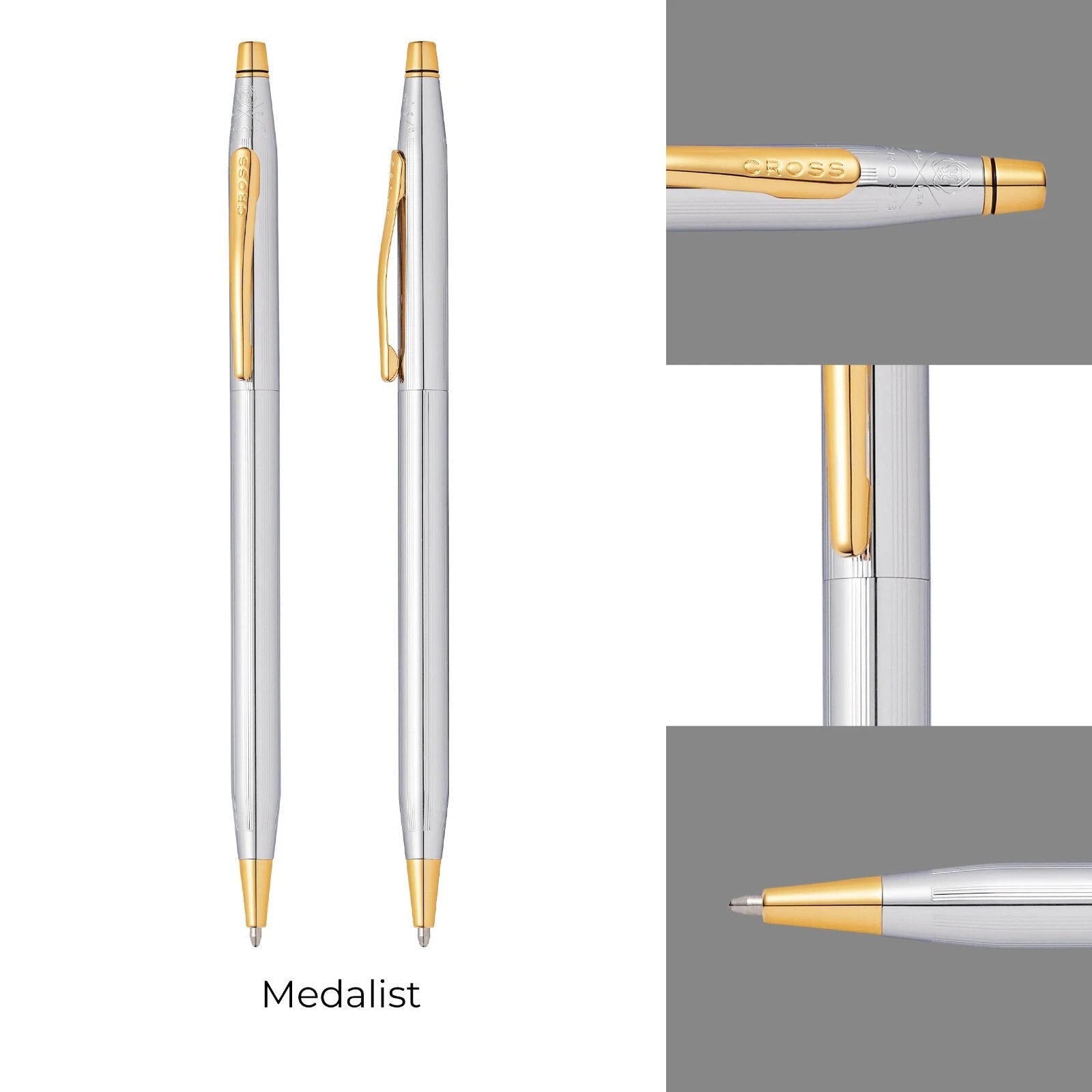 Cross Classic Century Medalist Ballpoint Pen | Chrome &… — view 3 | luxury pen | XYD PLUS