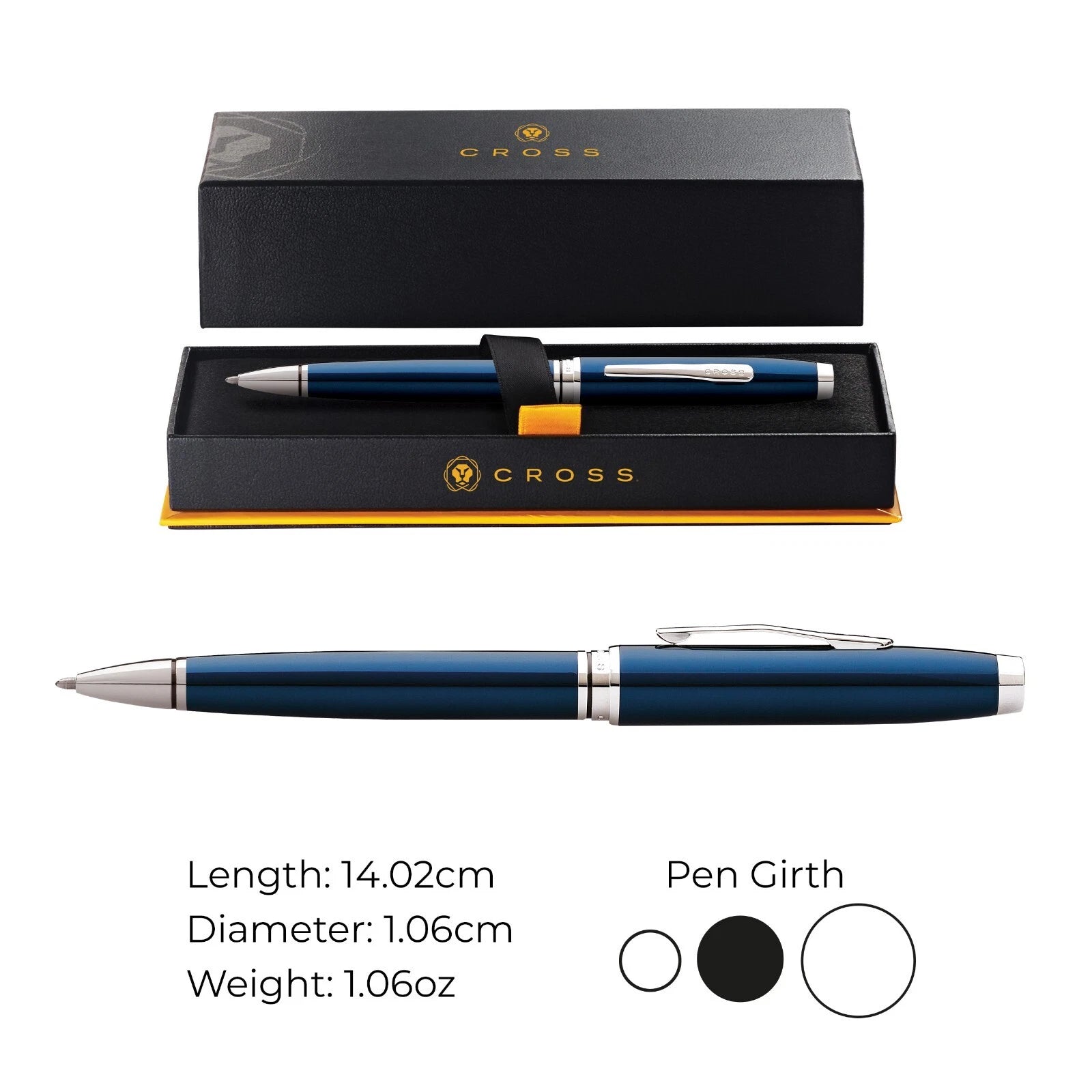 Cross Coventry Ballpoint Pen | Blue Lacquer & Chrome |… — view 2 | luxury pen | XYD PLUS