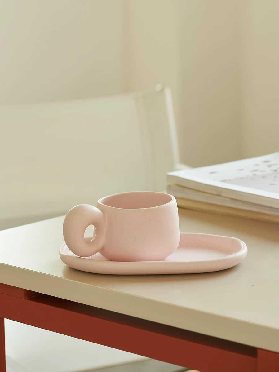Handmade Ceramic Mug and Plate Set 200ml — view 2 | ceramic | XYD PLUS