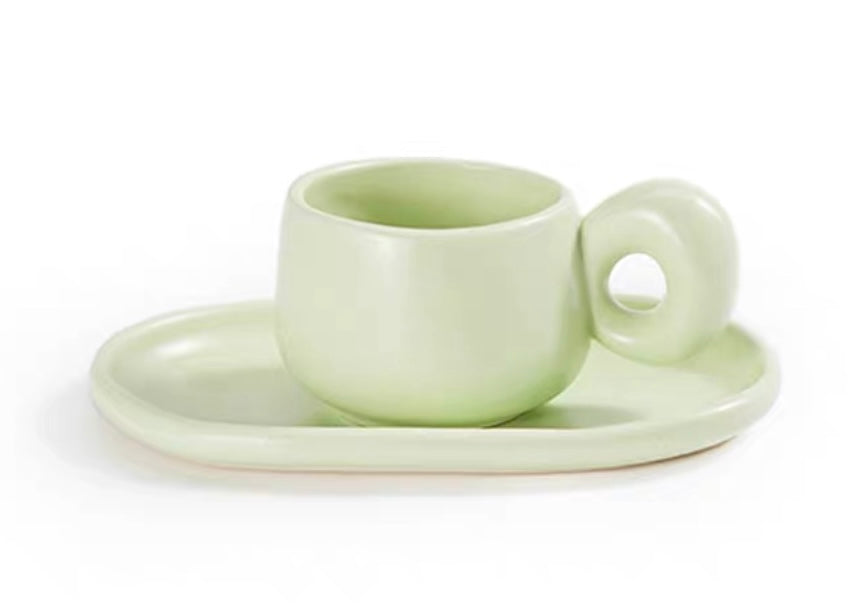 Handmade Ceramic Mug and Plate Set 200ml — view 5 | ceramic | XYD PLUS