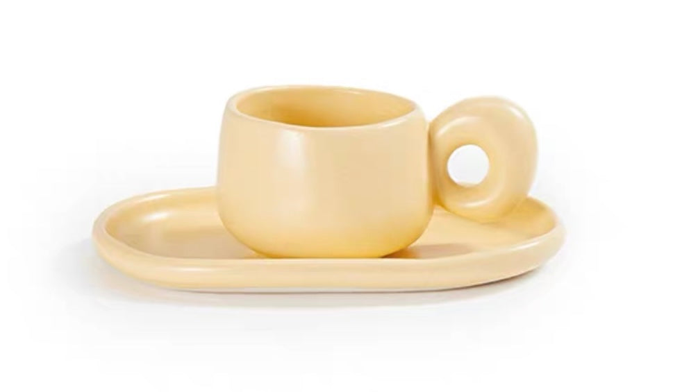 Handmade Ceramic Mug and Plate Set 200ml — view 6 | ceramic | XYD PLUS