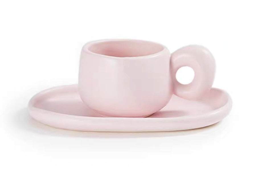 Handmade Ceramic Mug and Plate Set 200ml — view 7 | ceramic | XYD PLUS
