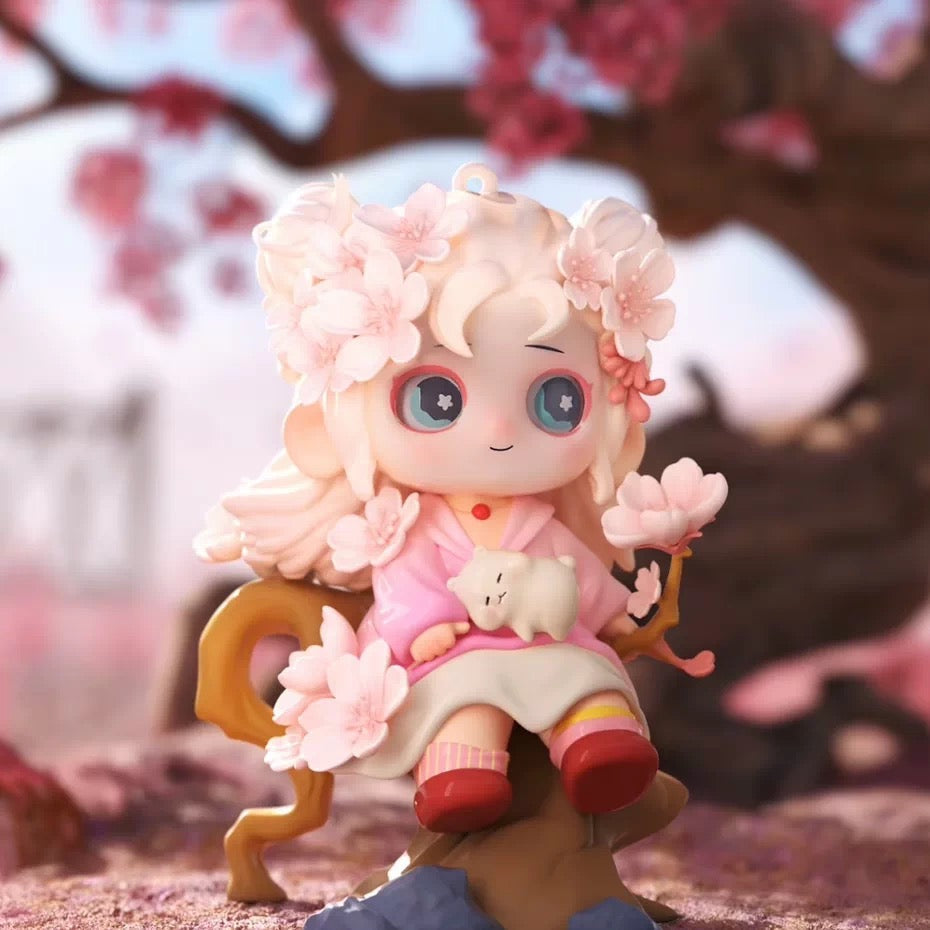 Heyone Saving Miss Joy cherry blossom girl blind box figure pink floral kawaii fantasy collectible