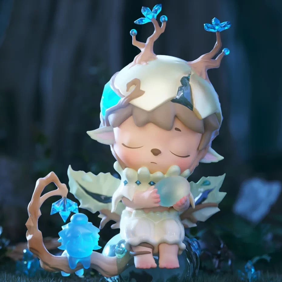 Heyone Saving Miss Joy crystal forest spirit blind box figure blue glowing fantasy art toy