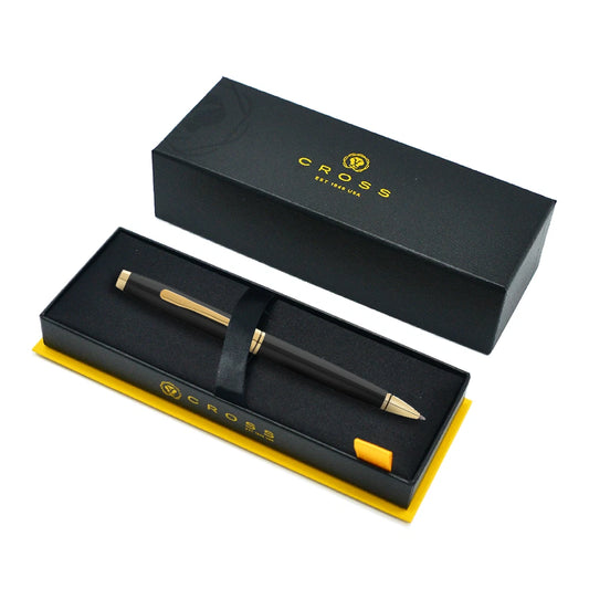 Cross Coventry Ballpoint Pen | Black Lacquer & Gold Trim | Classic Luxury Writing Instrument | Premium Gift Pen