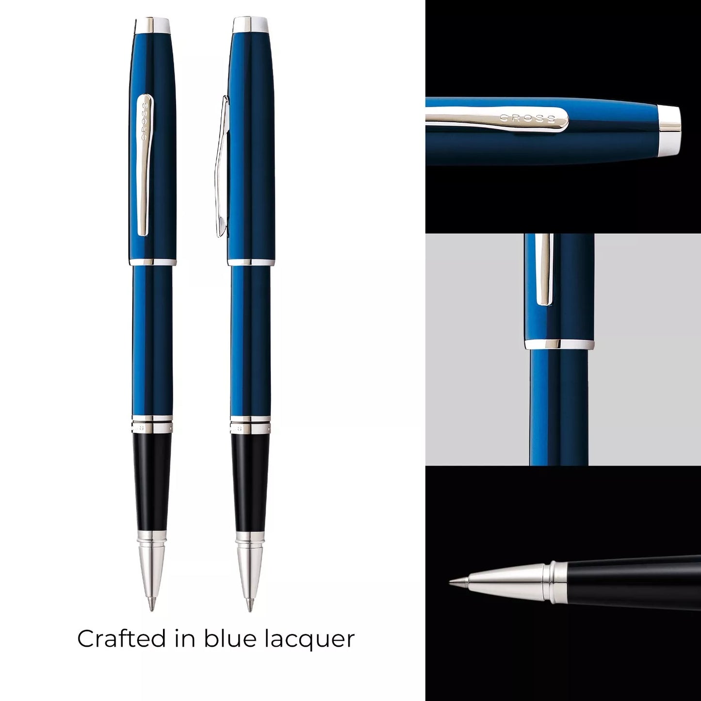 Cross Coventry Rollerball Pen | Blue Lacquer | Smooth Liquid Ink | Luxury Writing Instrument | Elegant Gift Pen