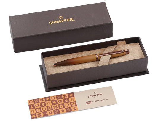 Sheaffer 100 9374 Coffee Edition Matt Brown Ballpoint Pen With Regal PVD Appointments